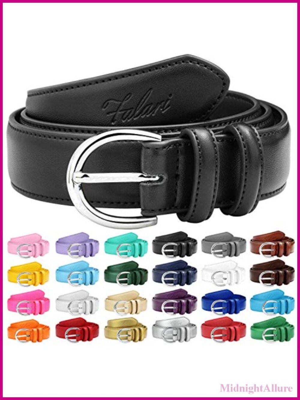 Women's Genuine Leather Belt Single Prong Buckle Dress Casual